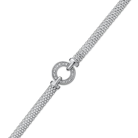 NWT Diamond Mesh Circle Bracelet in Sterling Silver - Picture 1 of 6